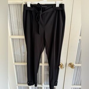 Black High-Waisted Trousers with Belt